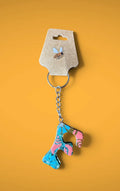 Resin "F" with Seashells Keychain
