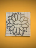 Sunflower with Nana Decal - Silver