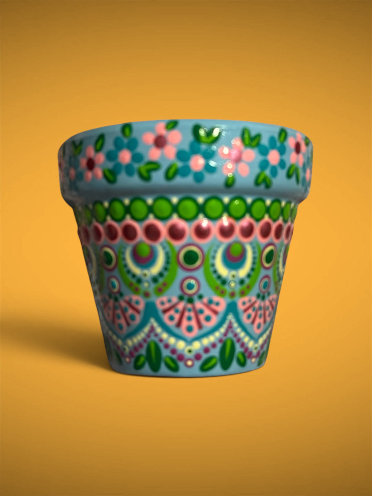Hand-Painted Terra Cotta Pot