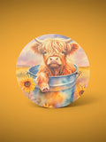 4-Inch Cow Wooden Round