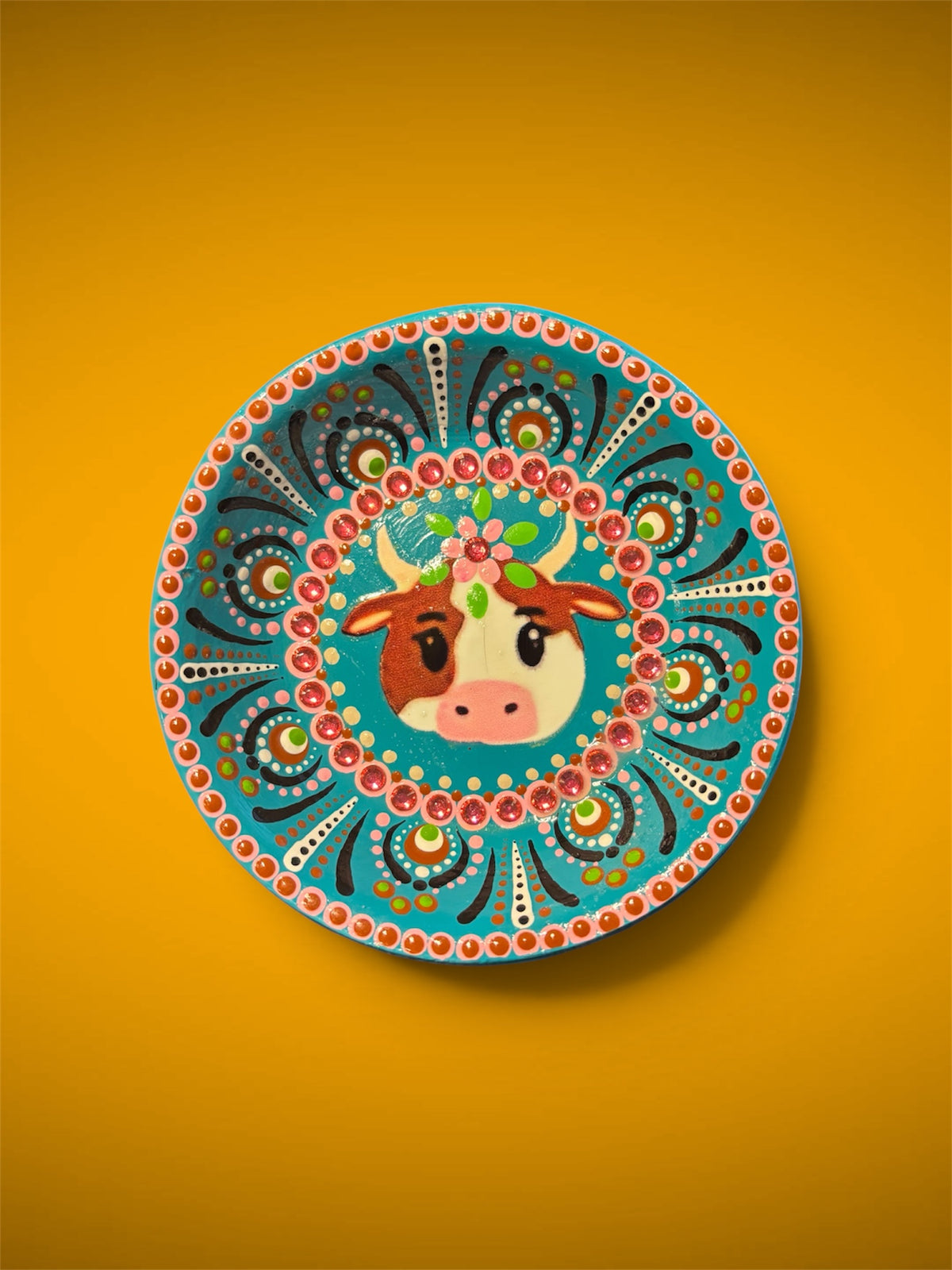 Hand-Painted Cow Trinket Tray