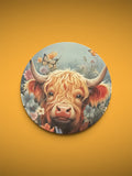 Cow with Butterfly Wooden Round