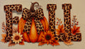 FALL with Pumpkins UV DTF Decal