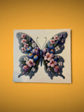 Floral Butterfly Pink, Purple and Blue UV DTF Decal