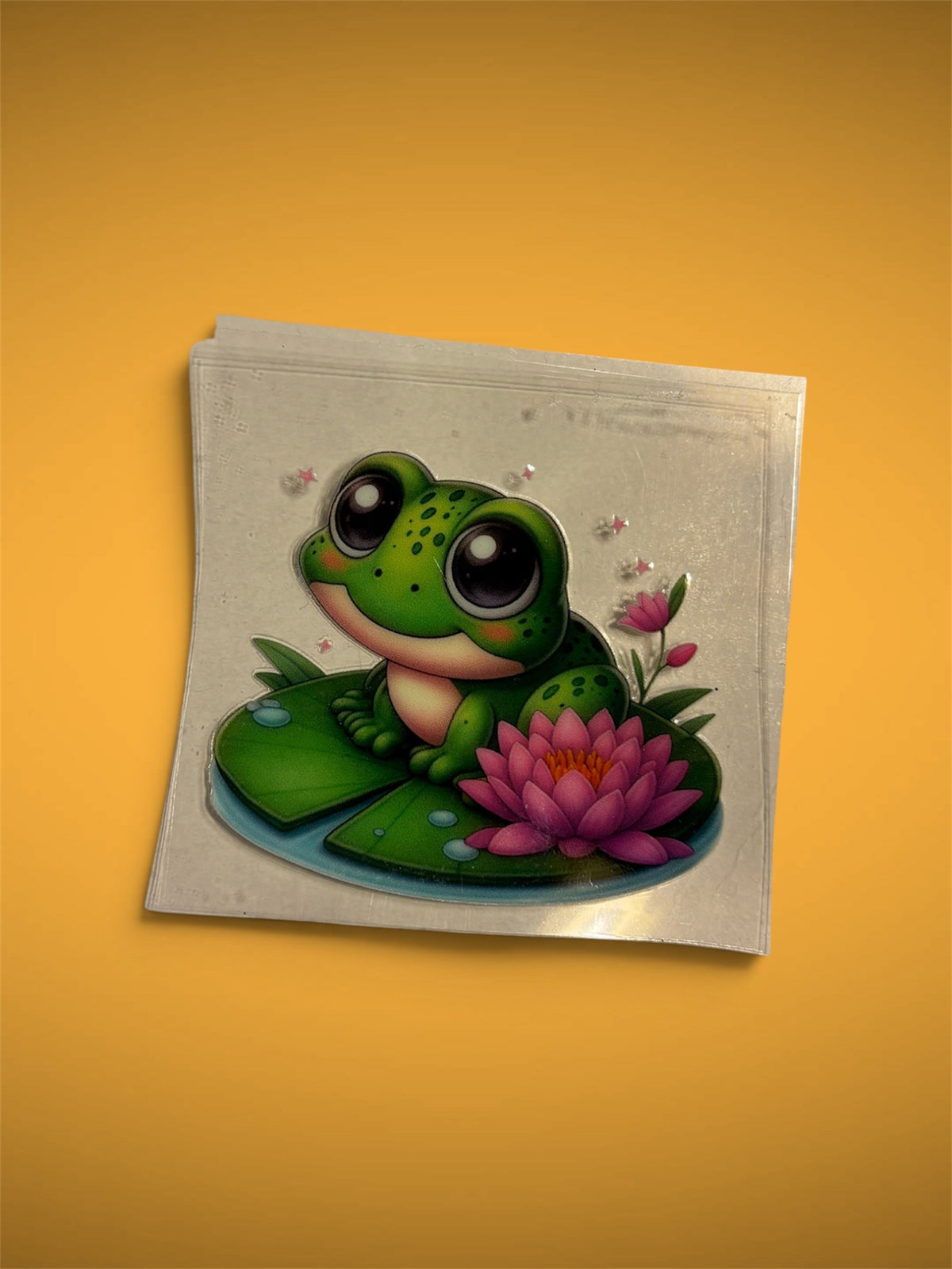 Frog on Lily Pad UV DTF Decal
