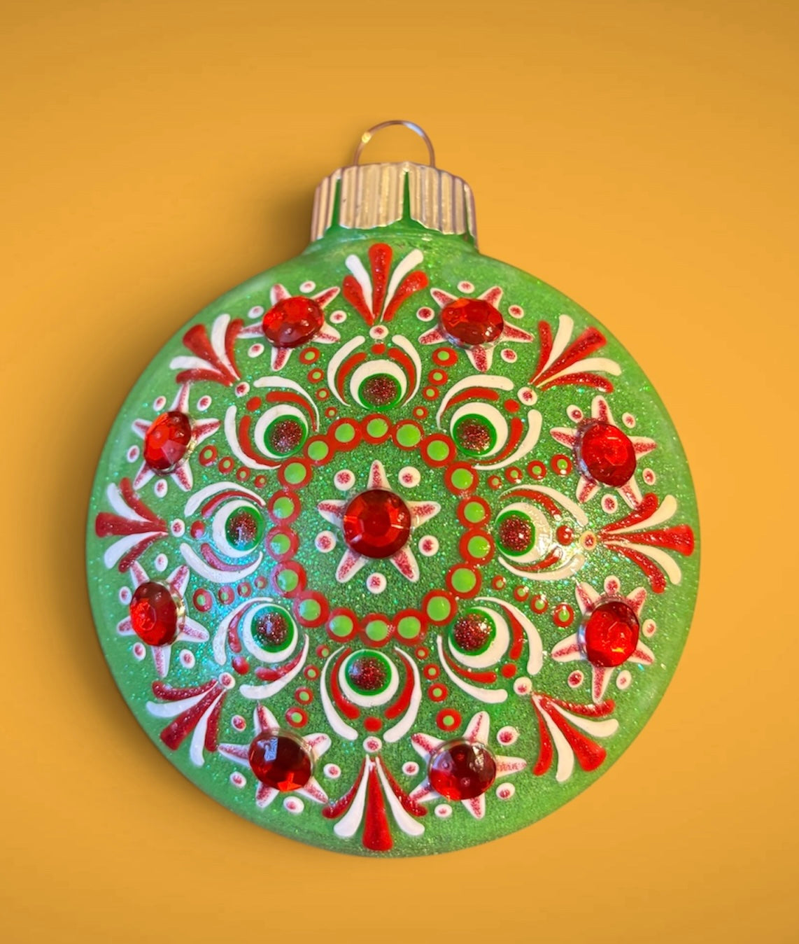 Hand Painted Rhinestone Ornament