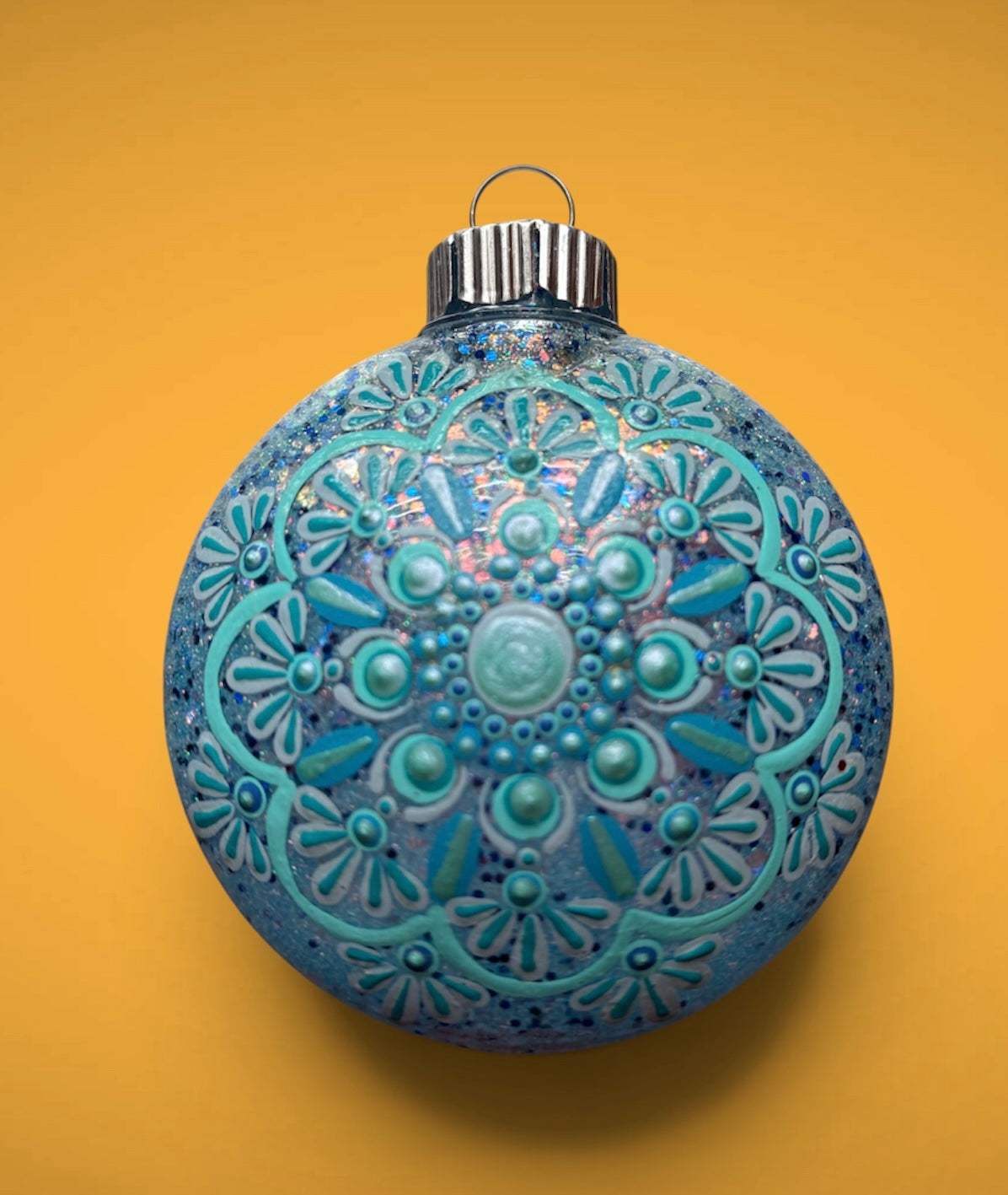 Hand Painted March Birthstone Ornament