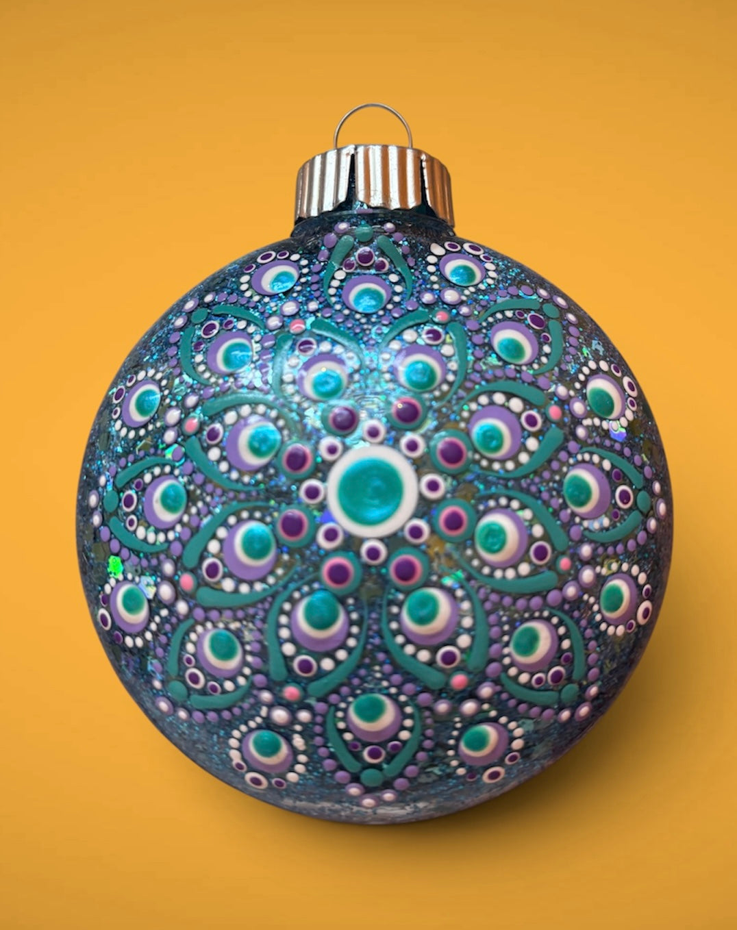 Hand Painted Peacock Vibes Ornament