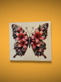 Pink Peony Butterfly UV DTF Decal