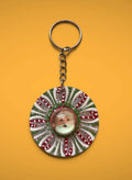 Hand Painted Keychain with Santa Cabochon