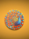 Peacock Wooden Round 4"