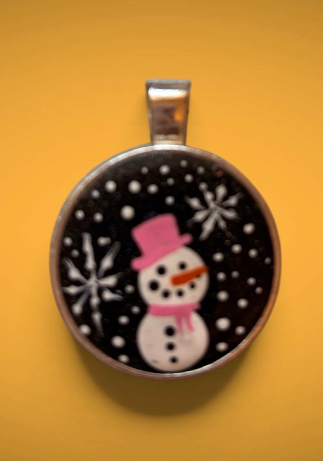 Hand Painted Snow Girl Pendant