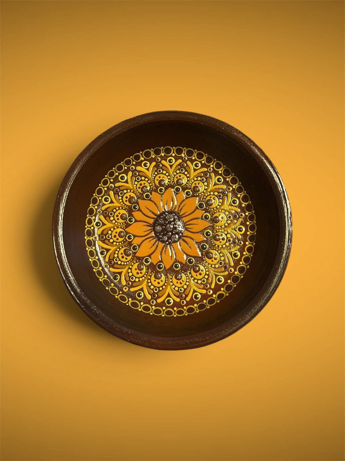 Hand Painted Sunflower Trinket Tray
