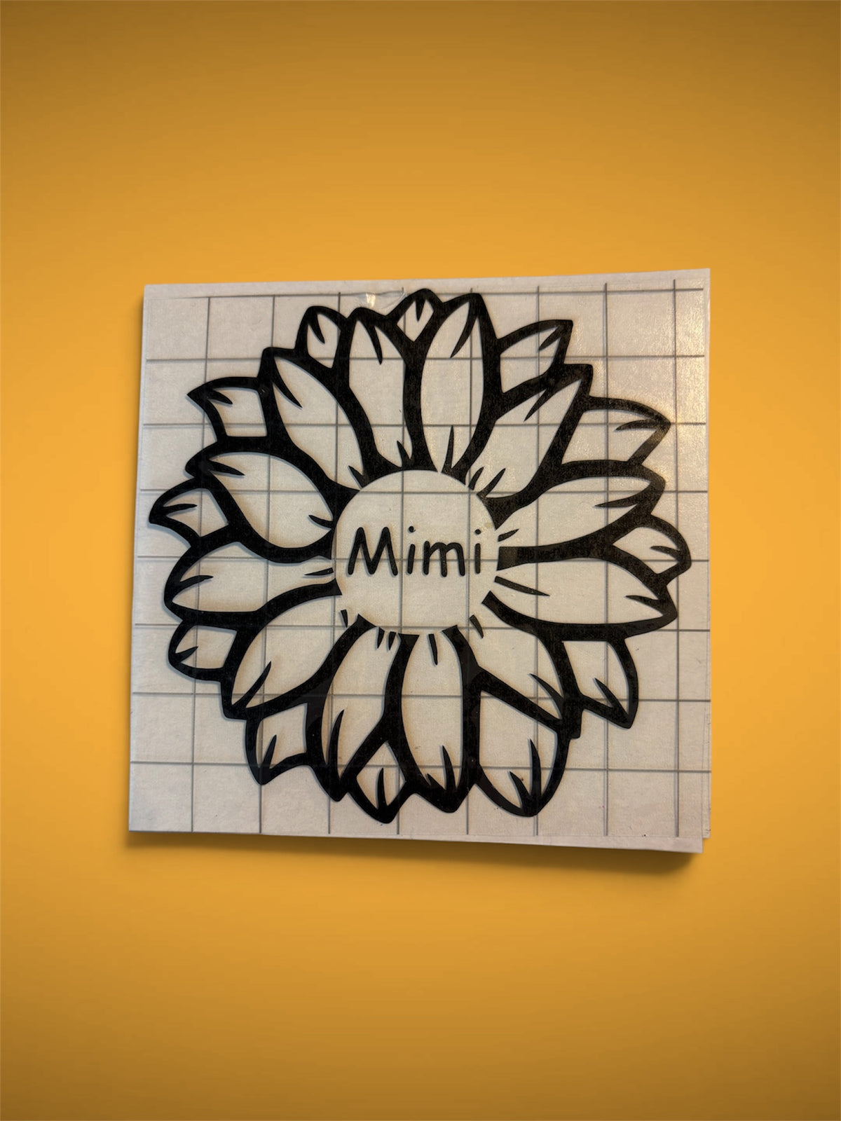 Sunflower Decal with Mimi in the Center