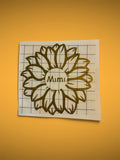 Sunflower Decal with Mimi in the Center - Gold